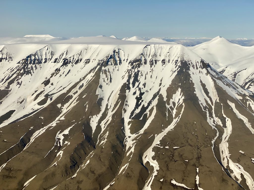 Photos taken from the plane as we descended over the islands prior to landing in Longyearbyen.